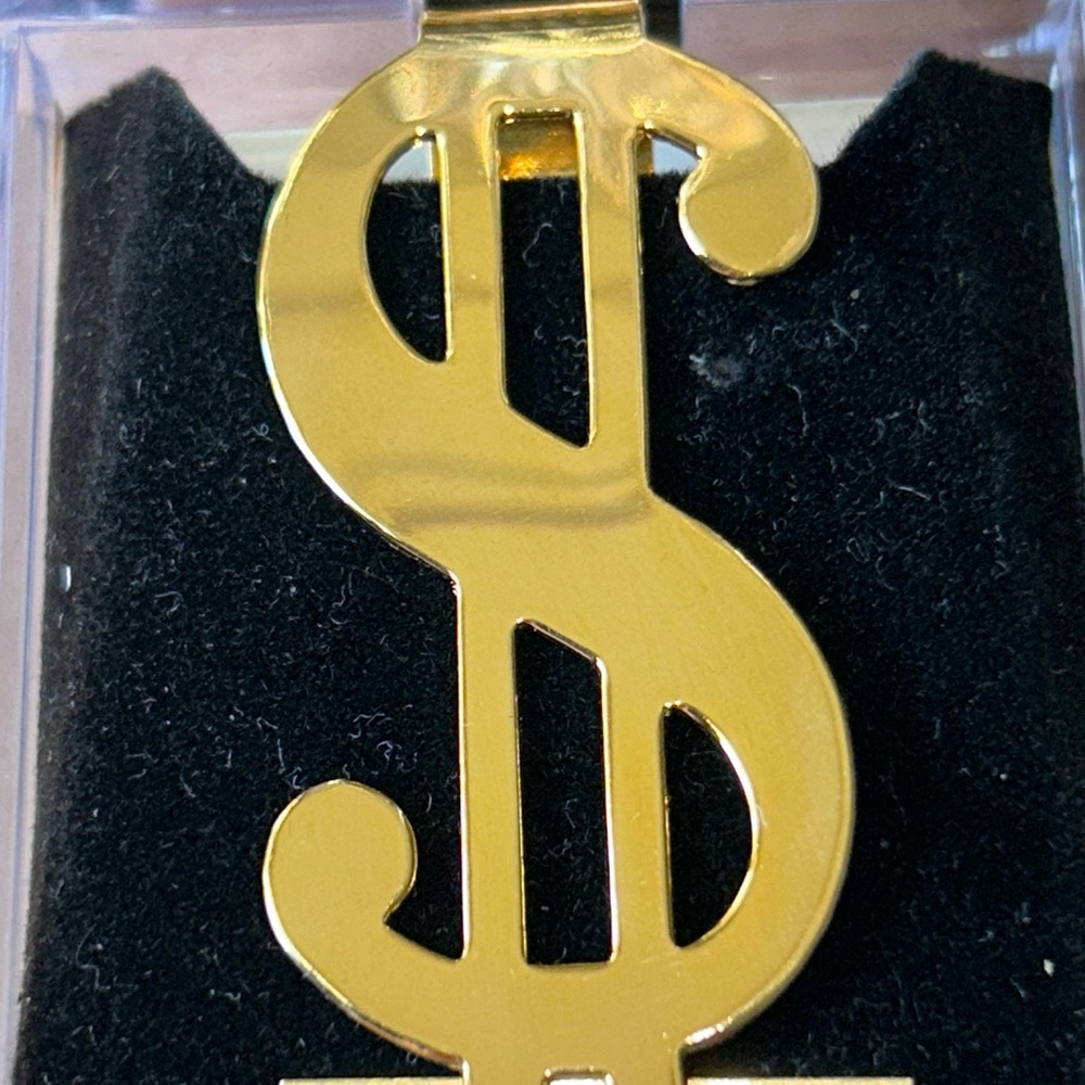 Gold Shield Dollar Sign Money Clip
